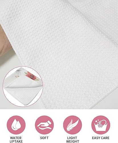Miniatura 5 de Kitchen Towel 2 Packs Cotton Waffle Weave, Easter Bunny Flowers Spring 16 x 24 Inch Absorbent Quick Drying Dish Towels Clothes for Kitchen Living
