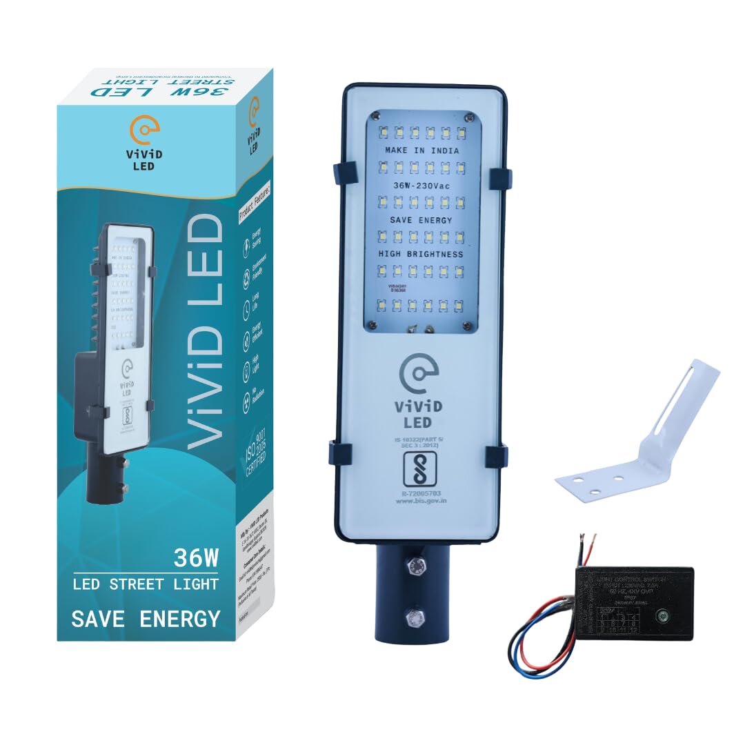 ViViD LED 36 Watts LED Street Light with AUTO ON Off (Day Night) Sensor, Wall Mounted Clamp, Waterproof. (1, 36 Watt)-image-40