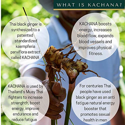 KACHANA, Black Ginger Energy Pill, Boosts Blood Flow & Circulation | Amplifies Energy, Size, Strength & Endurance| (30 Pills)
