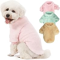 Vista 8 de Suéter para perro, paquete de 3 suéteres para perros pequeños, ropa para perros pequeños, hembras y machos, suéter ultra suave y cálido