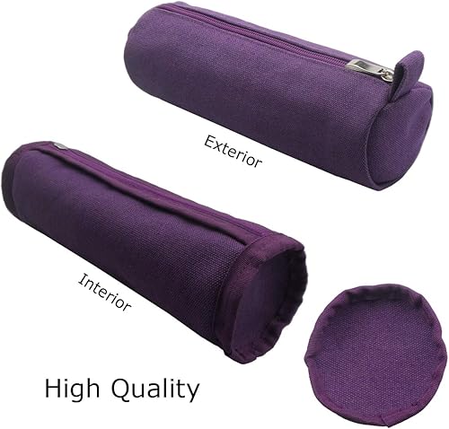 Miniatura 3 de Enyuwlcm Bolsa para lápices de lona pesada y elegante, simple, duradera y compacta con cremallera, 1 paquete, color morado