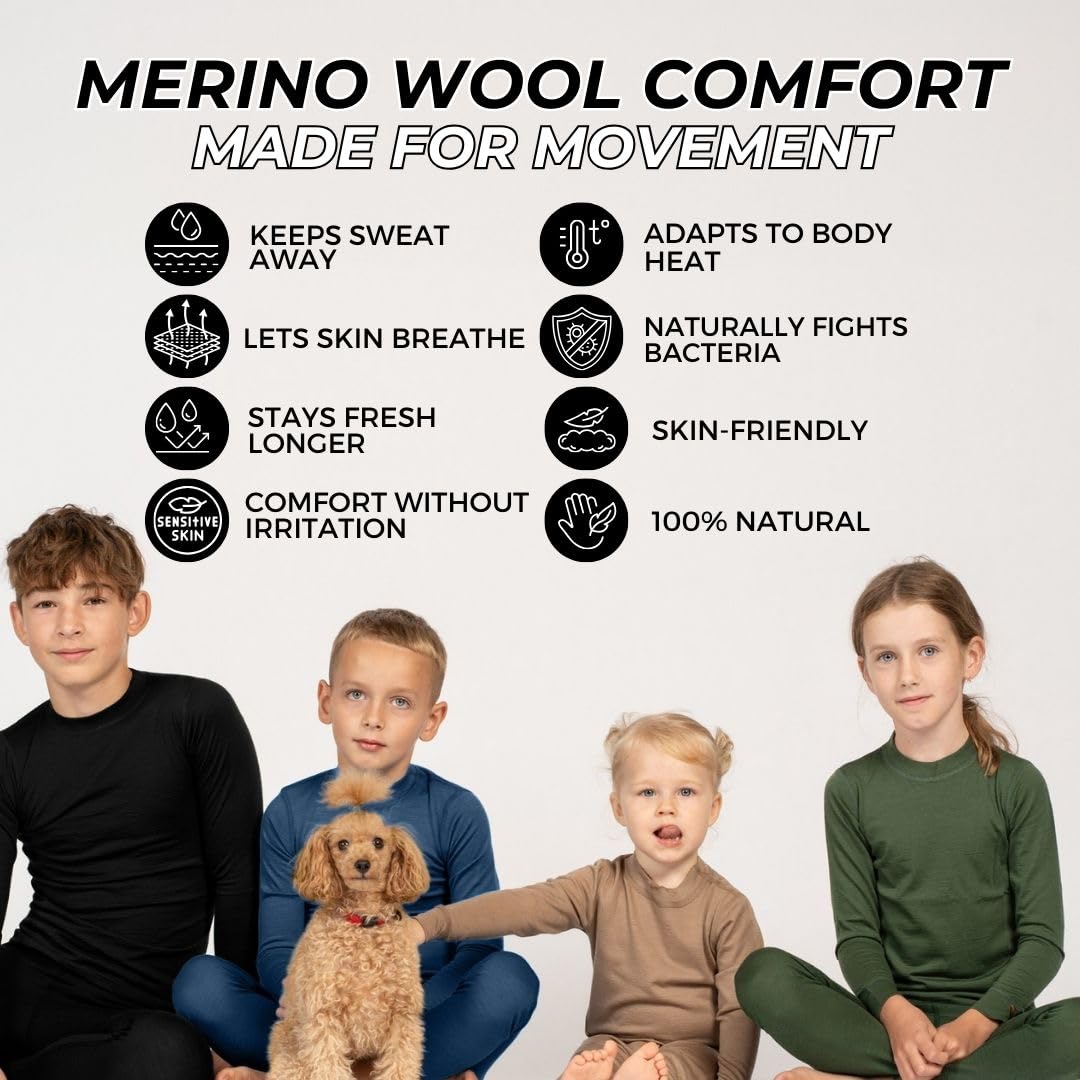 Legging enfant laine mérinos bio 160 g/m²