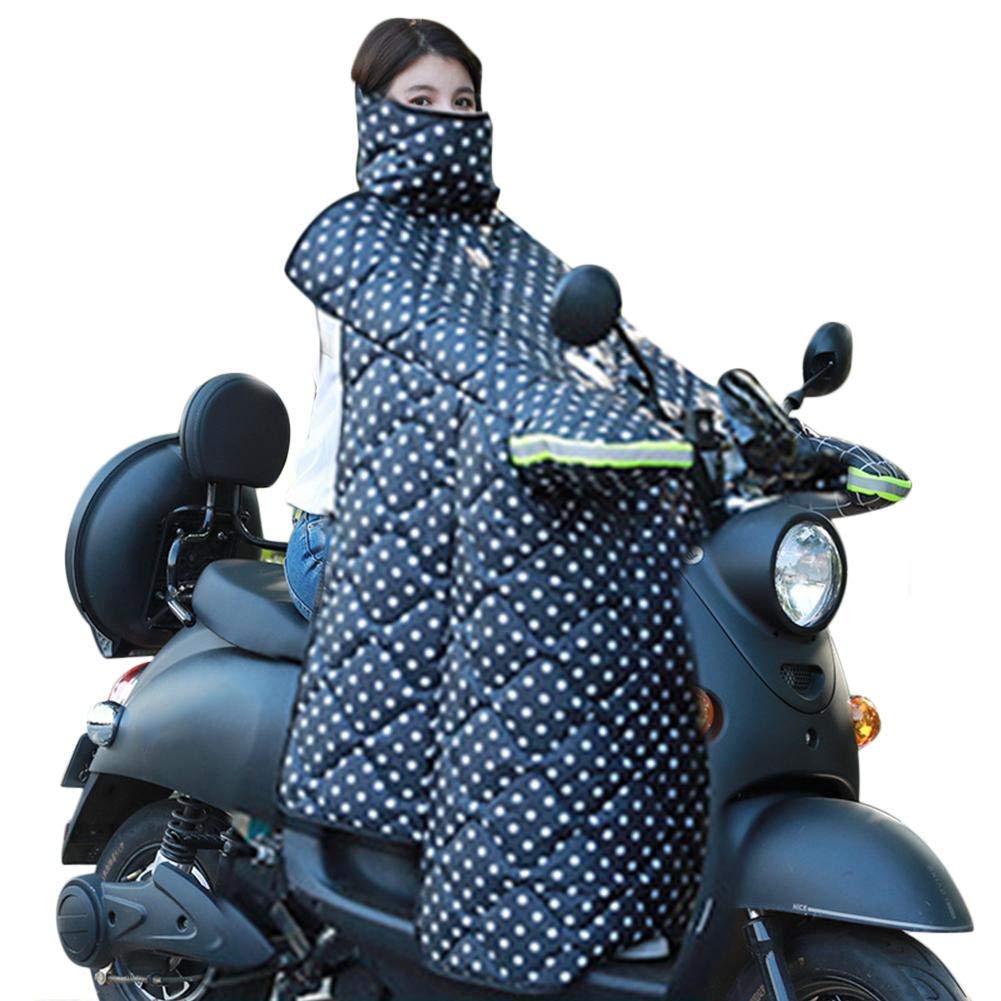 FAXIOAWA Housse de Pare-Soleil de Moto, Couette Coupe-Vent en Velours pour Pare-Brise de Moto, Housse de Tablier pour Scooter, Moto, Jambe, Genou, Protection Chaude pour l'hiver (B)