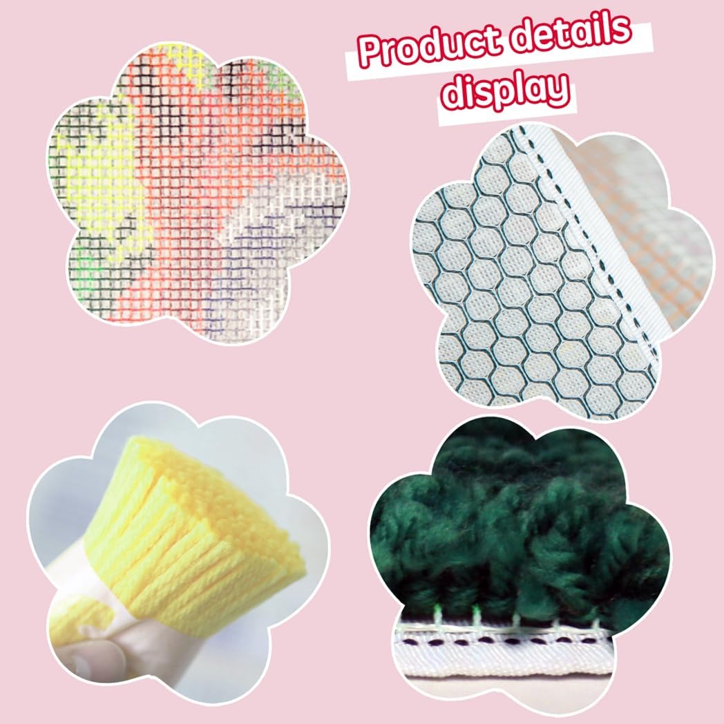 DL-YTG Latch Hook Kits Rug Fox Crochet Yarn Cushion Colour Pre-Printed Canvas Cover Rug Needlework DIY Hook and Latch Kit Christmas Home Decoration 60X40cm/24x16 inch