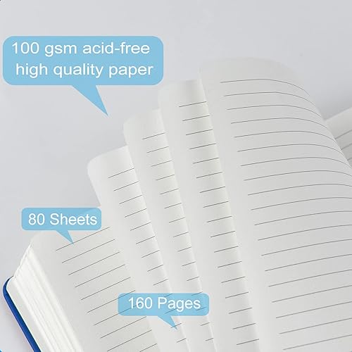 Miniatura 4 de Paquete de 6 cuadernos de bolsillo, cuadernos pequeños, mini bloc de notas con rayas universitarias, de tapa dura de cuero, para oficina, hogar,