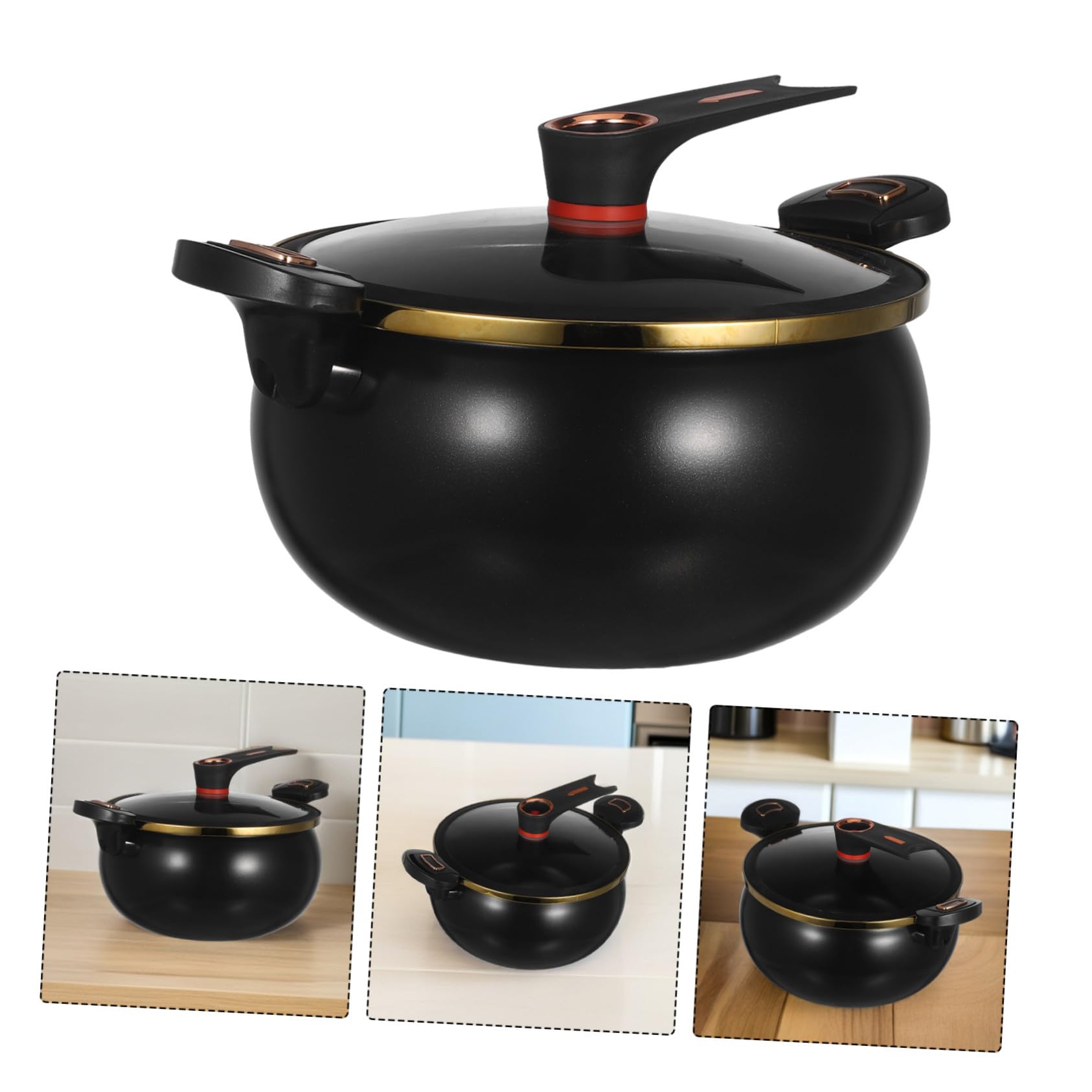 MAGICLULU Marmite à Soupe en Céramique 8L avec Couvercle, Casserole Cuisine Grosse Capacité pour Pâtes, Cuisson Lente Domestique