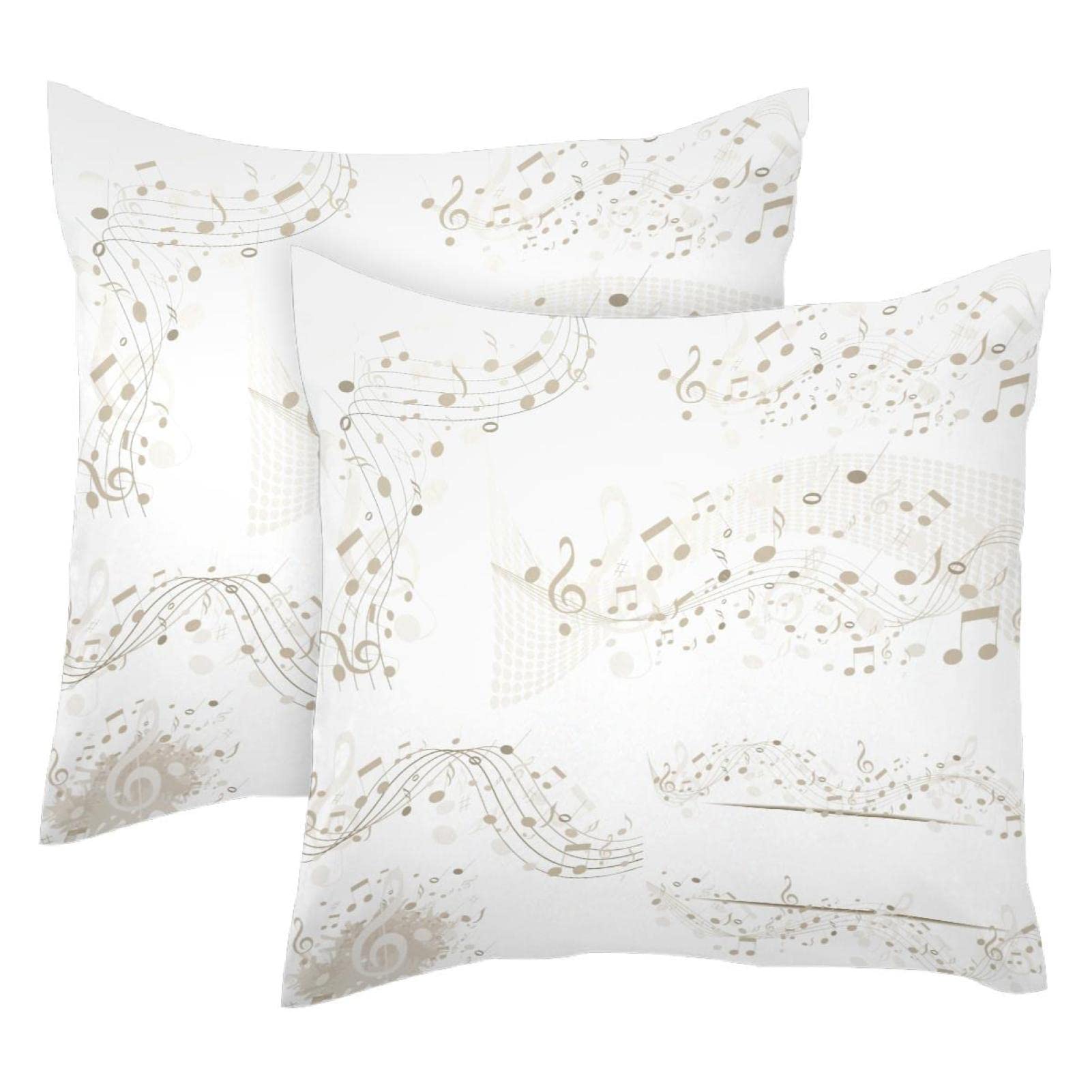 Housse de coussin lombaire musique TBOUOBT (lot de 2) 40x40 cm pour salon
