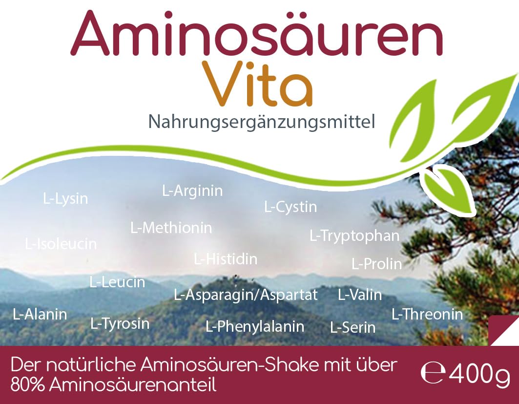 Cellavita Aminosäuren Vita (100% natürliche Aminosäuren & Proteine) aus Erbsenprotein & Reisprotein 400g