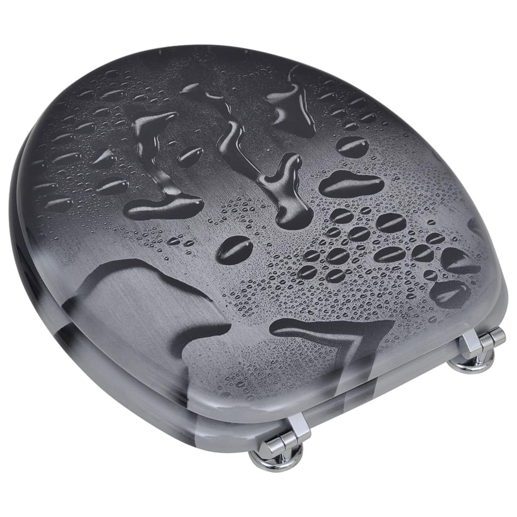 Set di 2 sedili anteriori per WC con coperchi in MDF a goccia d'acqua 02_0002952