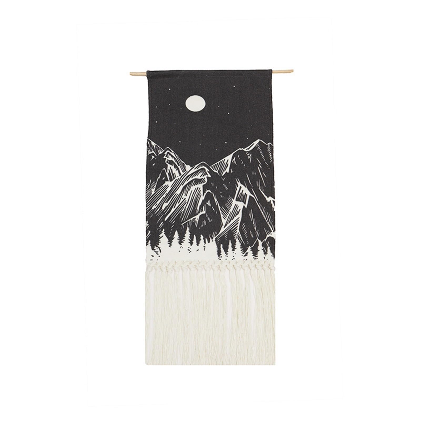 BDFJEDS Tapestry Wall Hanging Macrame Scenery Hanging Tapestry With Tassels Wall Fabric Blanket Cover Decoration(Color2)