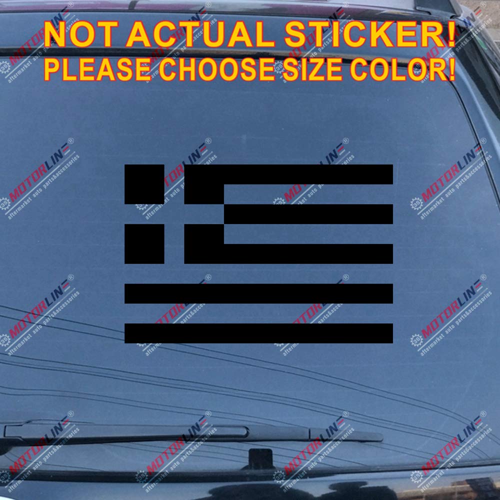 Flag of Greece Greek Decal Sticker Car Vinyl Pick Size Color die Cut no bkgrd (Black, 24'' (61.0cm))