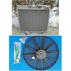 Radiador de aluminio + ventilador para F-ord Mu-stang/Ranchero/Torino/Mer-cury Cougar XR7/Comet 4.7L/5.0L V8 Fairlane/Maverick 1967-1970