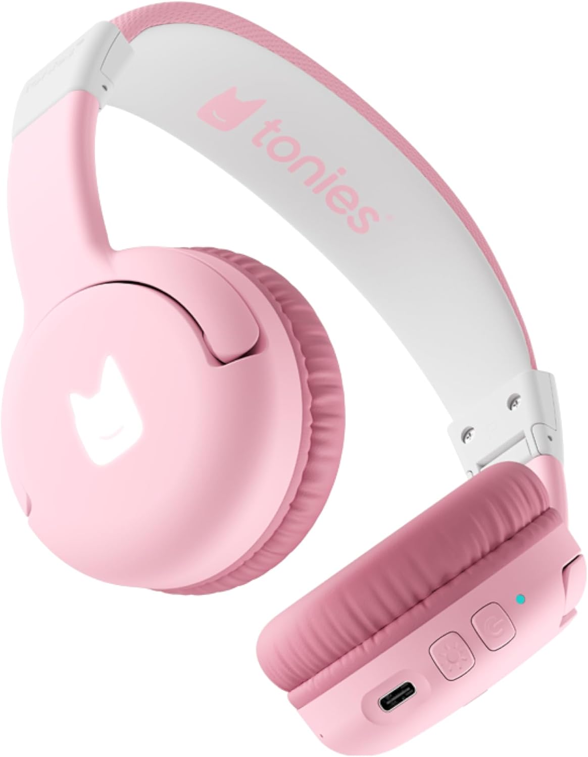 tonies Casque Enfant, Compatible avec Toniebox 2, Pliable et Facile à Ranger, Écoute sans Fil via Bluetooth, Limiteur de Volume, pour Enfants à partir de 3 Ans, Fleur Rose