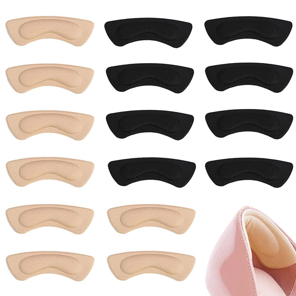 ORiTiORiTi 8pairs Heel Grips Liner Cushions Inserts for Loose Shoes Self-Adhesive Back of Heel Protectors Cushions Prevent Too Big Shoe Men Women, Filler Improved Shoe Fit and Comfort, Prevent Heel Slip