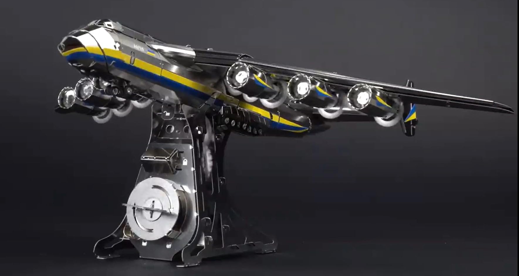 Antonov Mriya AN-225, offizieller DIY-Mechanischer Modellbausatz, Frachtflugzeug, 3D-Modellbausatz, Arbeitsmodell UKRAINIAN DREAM von Metal Time