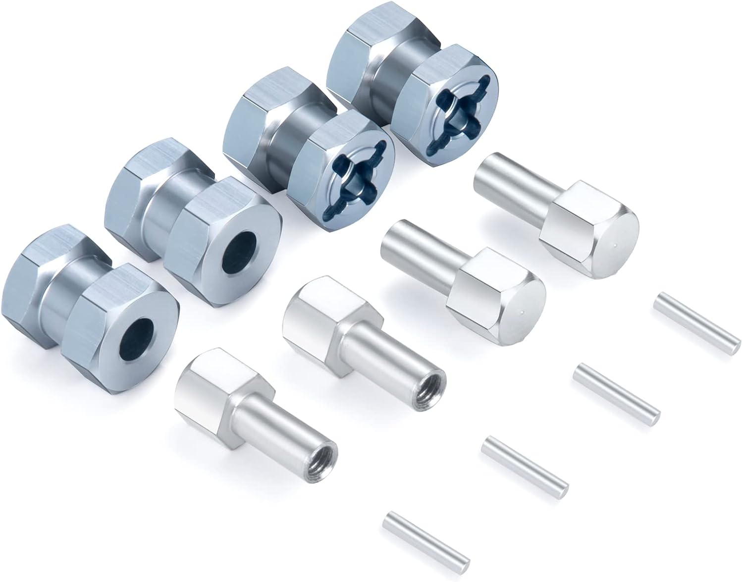 RC 12mm Wheel Hex Drive Hubs Combiner Coupler Aluminum 15mm Offset Extension Drive Adapter for 1/10 Axial SCX10 Wraith RC Crawler Car Upgrade Parts (Titanium)