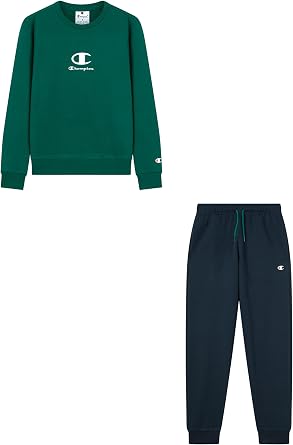 CHAMPION Boys' Fleece Rib Cuff Jogger Pants, ultra-light fleece, soft and warm, elastic waistband with drawcord, printed logo, front pockets, regular fit