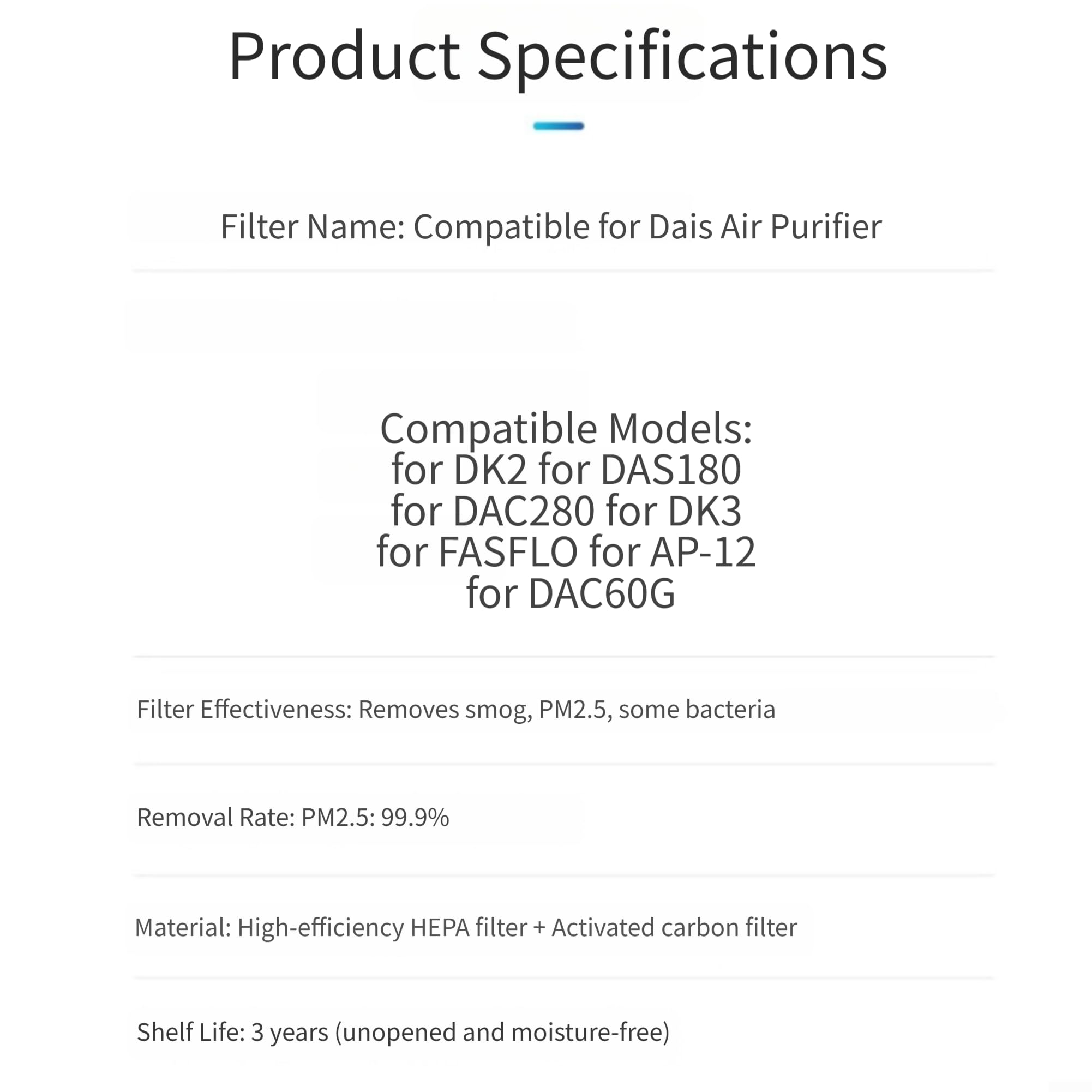 para filtro Repuesto DAC280 con Capa Activado para filtro Repuesto(DAC280/DK3/AP-12)