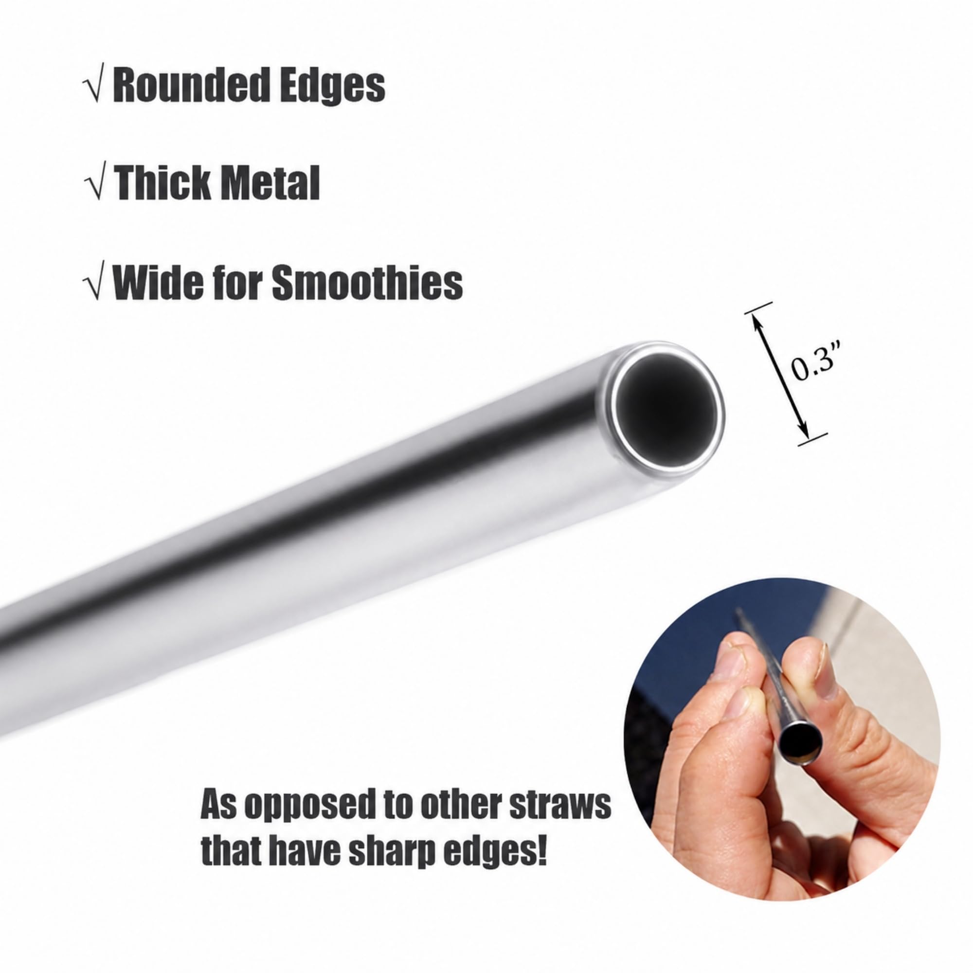 Calessier 6’lı Metal Pipet Seti, Temizleme Fırçalı Düz ve Kavisli Tekrar Kullanılabilir Pipet, Smoothie Milkshake Kokteyl ve Soğuk İçecekler İçin Modern Metal Pipet
