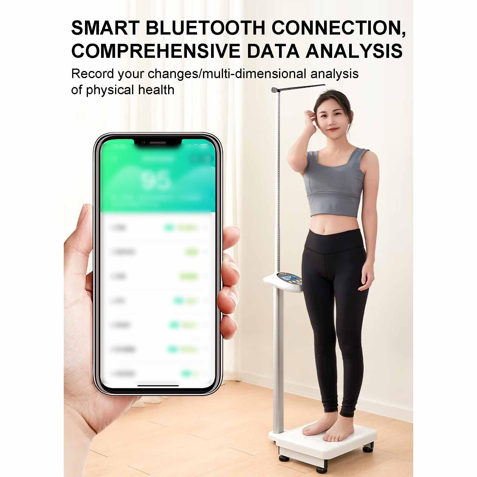Báscula Médica Digital Profesional Con Pantalla LCD, Rango De Medición De Altura: 70-190 Cm, Capacidad De Carga: 200 Kg, Báscula De Salud De Precisión Para El Hogar, Para Medir Peso, Altura E IMC.