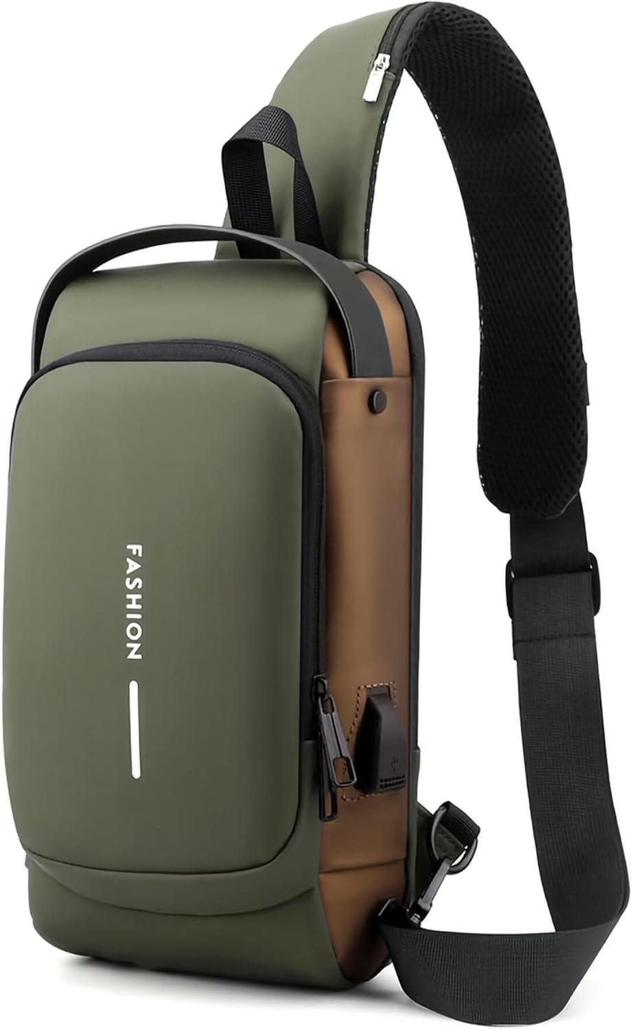 Sling Bag for Men Women, Anti-theft Crossbody Bags with USB Charging Port Waterproof Crossbody Sling Backpack Shoulder Bag for Hiking Cycling Running Travel