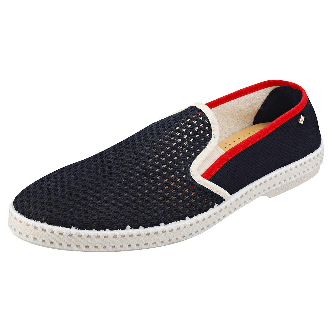Rivieras Classic Match Mens Espadrillas Scarpe in Navy Rosso Bianco