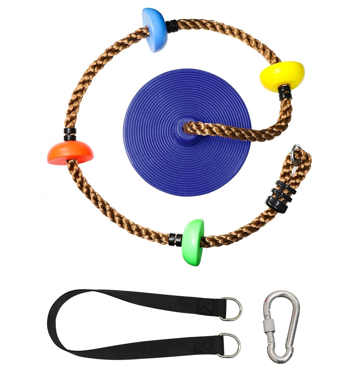 Altalena A Disco Per Bambini – Corda In Nylon 2 Metri, Diametro 10 Cm, Con Serratura Di Sicurezza, Per Interni Ed Esterni