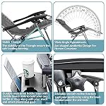 Bonnlo Zero Gravity Chair Set of 2, Outdoor Lounge Chairs with Pillow and Cup Holder Patio Lawn Chair Outdoor Recliner for Deck,Patio,Beach,Yard - Image 5