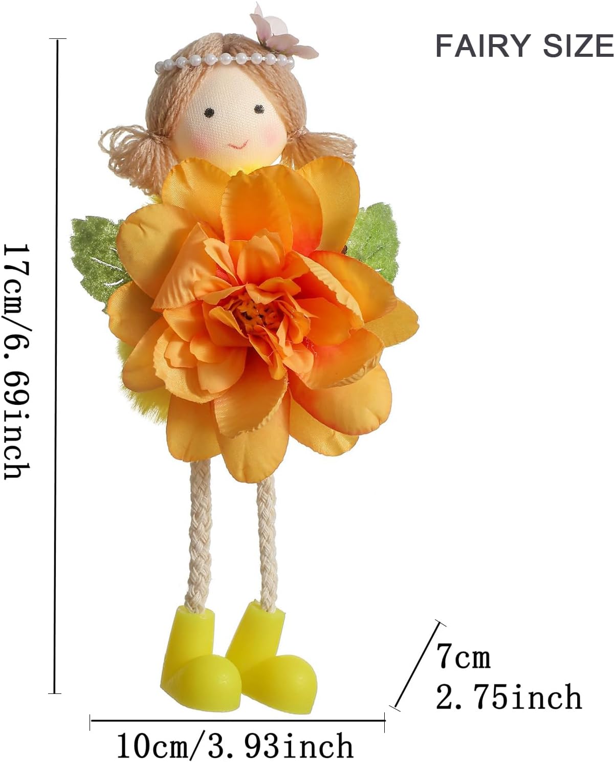 Easter Spring Fairy Doll Ornaments, Flower Angel Doll Pendants, Christmas Plush Ornaments for Christmas Tree (Flower Camellia)