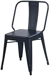 METRO Professional Silla de Jardín Gastro, Acero, 51.5 x 51 x 83 cm, Apilable, para Exterior, Negro