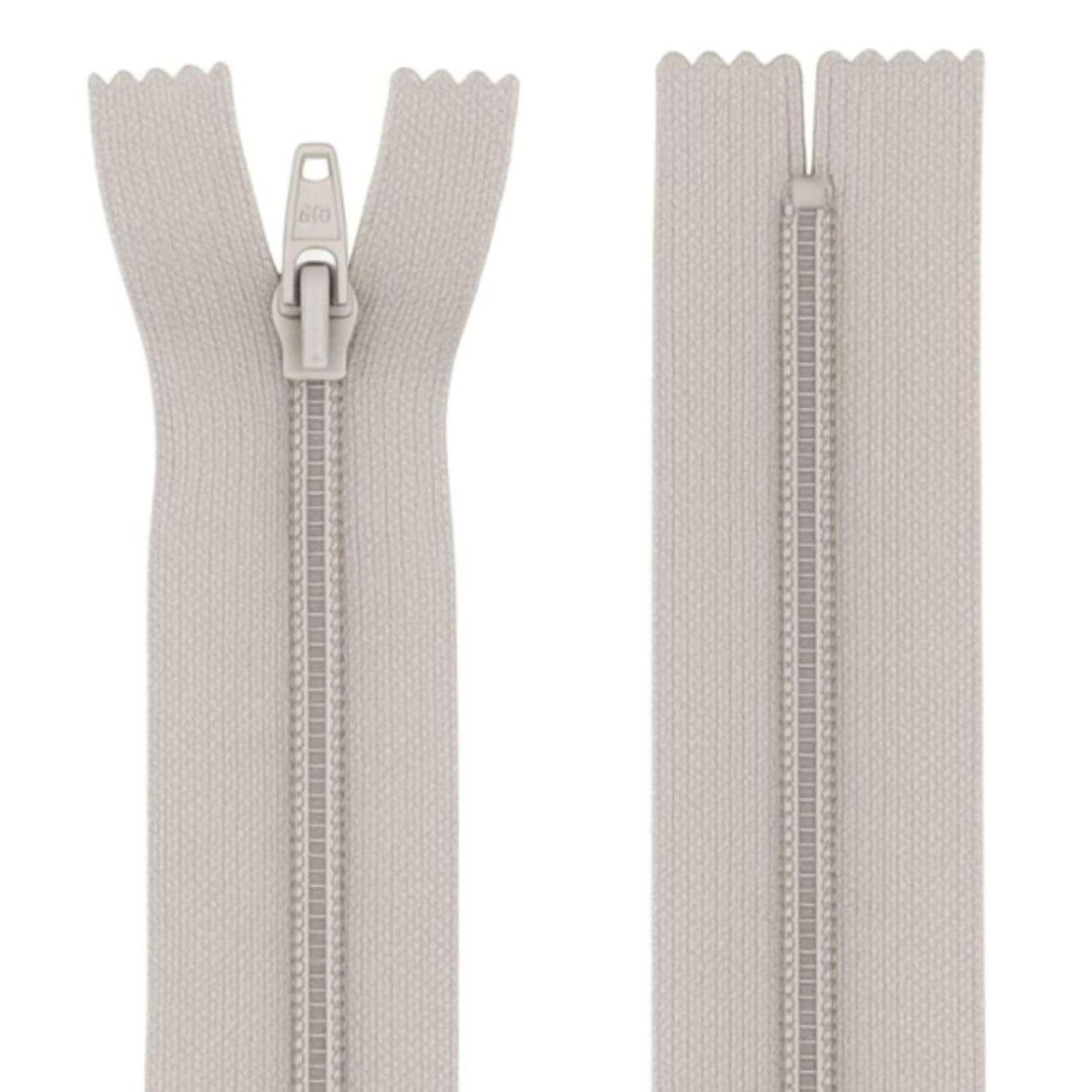 12" (30.5cm) Silver Grey Zip - Closed-End - Dressmaking, Sewing & Craft