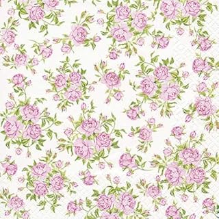 Home Fashion 111377 Little Roses - Servilleta de cóctel, color rosa
