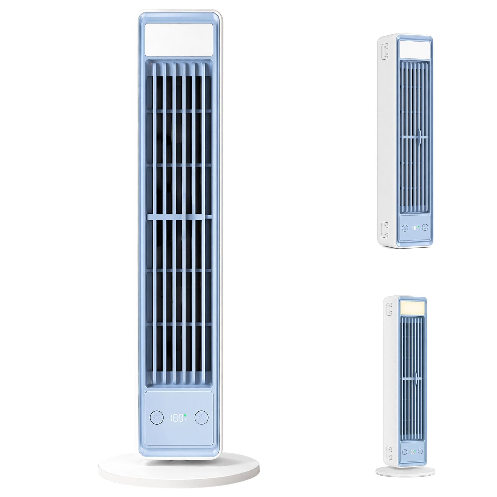 BreezaMax Air Conditioning Unit Portable,Airzuma Bladeless Air Cooler Fan,Quiet 3 Speeds with Remote Control,Personal Evaporative Cooler Energy Saving Personal Air Conditioner for Home (White)