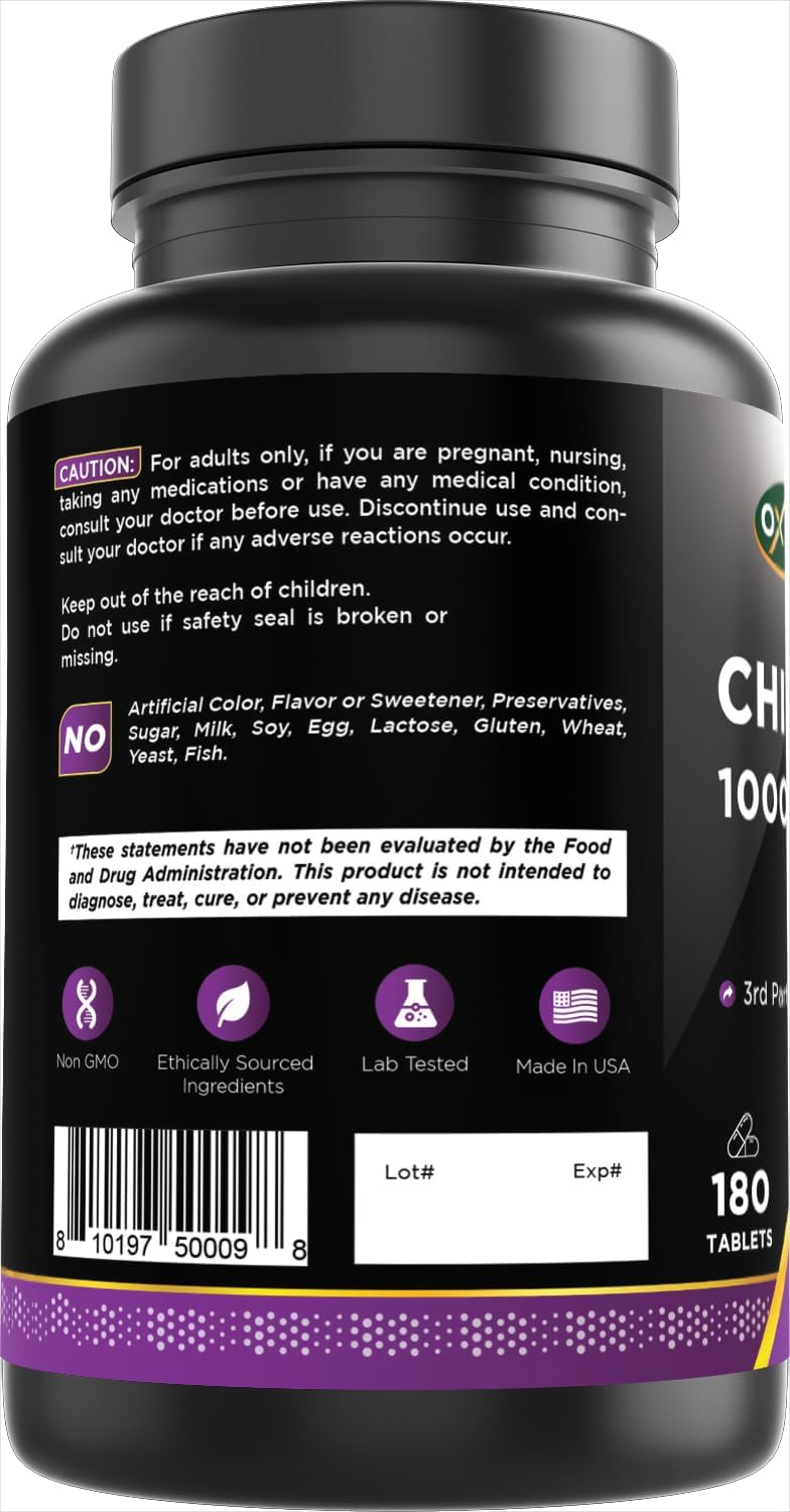 Oxify Chitosan 1000 mg | 180 Tablets | Gluten-Free, Non-GMO | Supplement Made in USA - Image 7