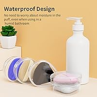 Vista 6 de Paquete de 5 soportes triangulares para polvo – Estuche multifuncional de almacenamiento de cosméticos para soplos de maquillaje, licuadoras