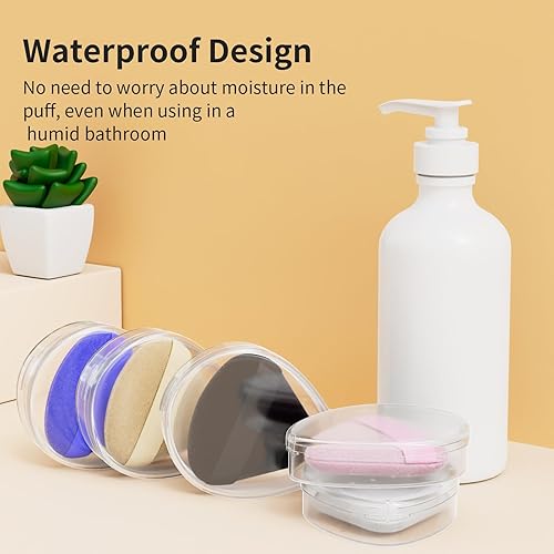 Miniatura 6 de Paquete de 5 soportes triangulares para polvo  Estuche multifuncional de almacenamiento de cosméticos para soplos de maquillaje, licuadoras de