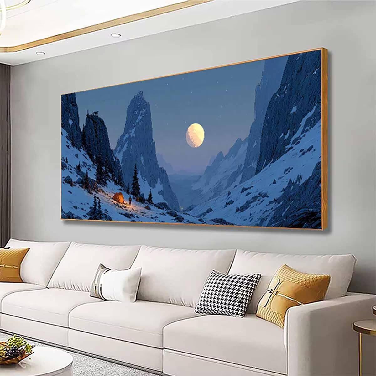 Snow Mountain diamentowe zestawy artystyczne dla dorosłych, malarstwo diamentowe, księżyc, kryształ, zestawy artystyczne, dla dorosłych, dzieci, DIY, 5D, okrągłe, pełne wiercenie, klejnot, kropki