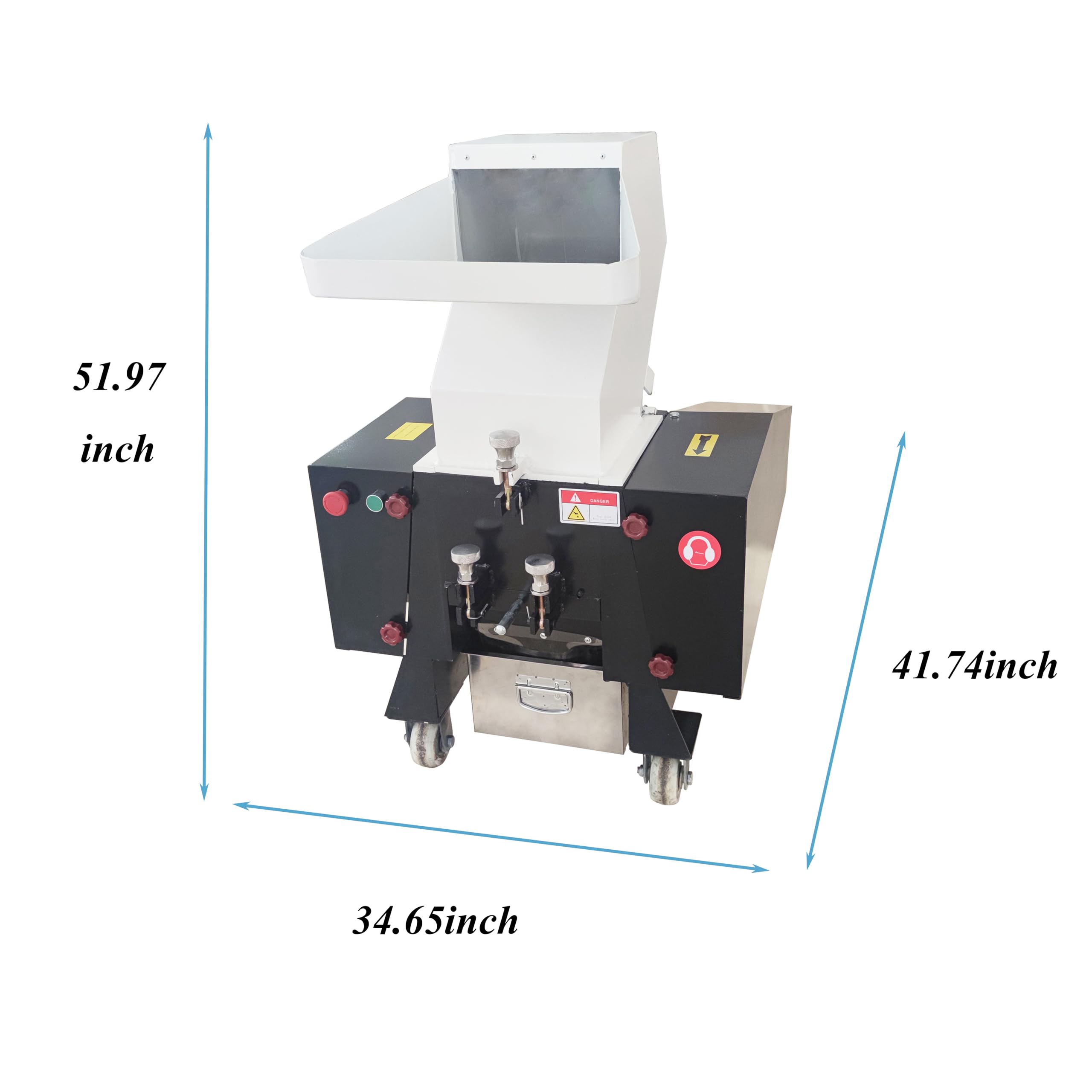 IntXanth Plastic Crusher Machine Plastic Bottle Shredder Pulverizer Grinder Granulator Electric for ABS EVA PC Cellulose PVC Resin Nylon Rubber with 0.4 Inches Screen Sieve White 7.5KW 220V