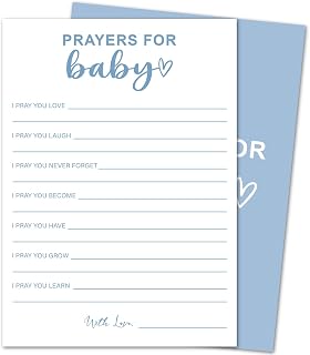 Pray for Baby Shower Wishes and Advice Cards, Baby Shower Game for Boy Girl Gender Reveal Party Activities, 30 Cards -BBG12