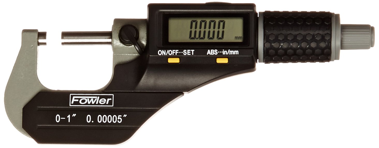 Fowler Xtra-Value II Digital Micrometer 0-1"/25mm - Precision 0.00016" Accuracy, Ratchet Thimble, IP54 Protected