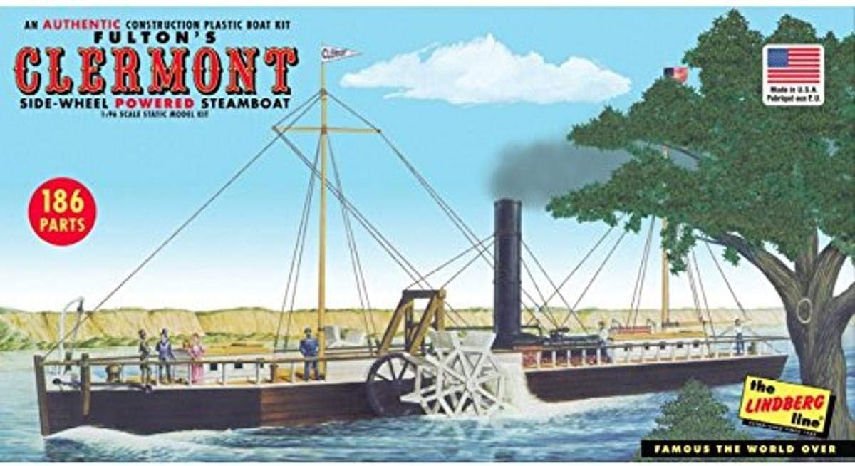 Lindberg - Fulton's Clermont Paddle Wheel Steamship, 1:96 (HL200)