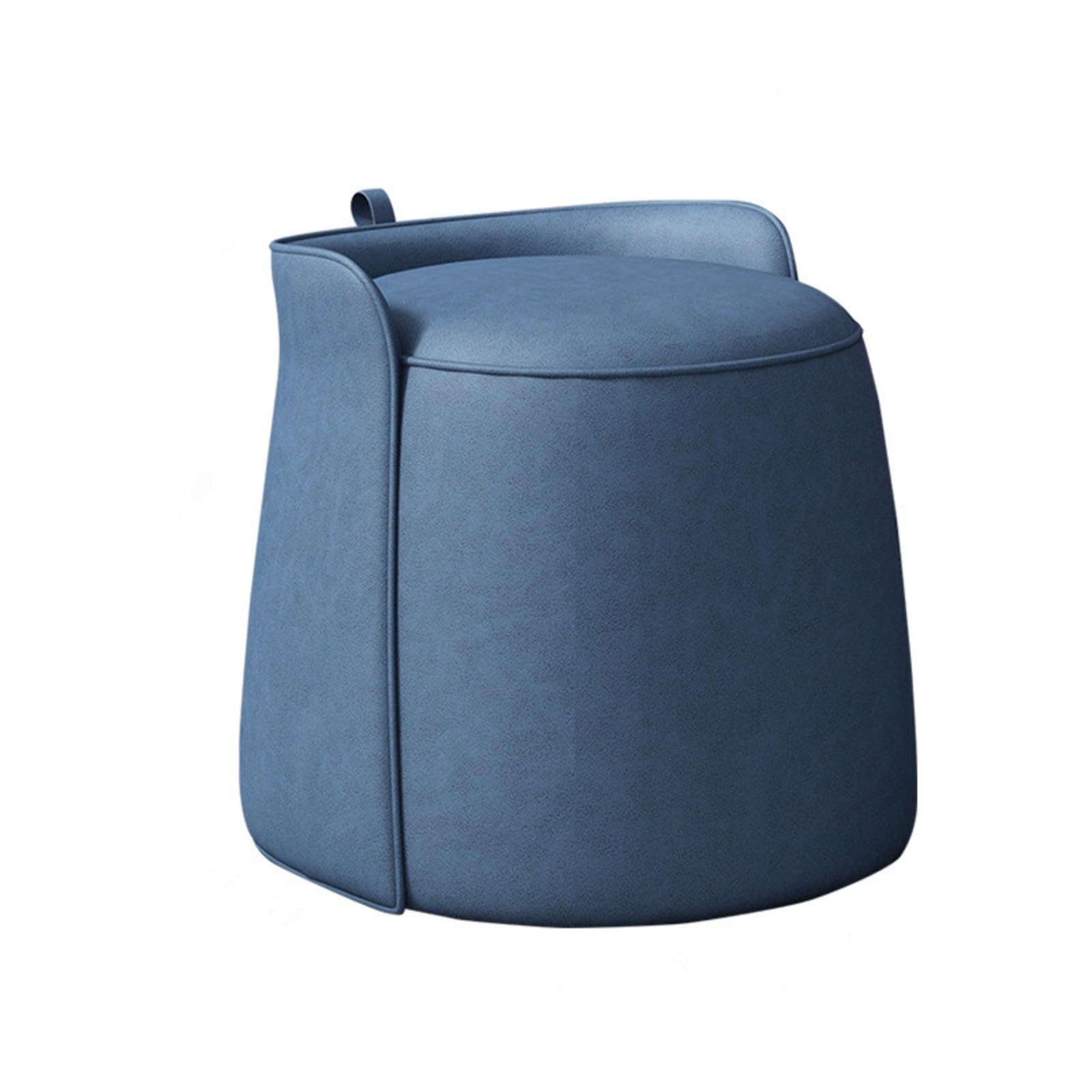 Modern Dresser Makeup Ottoman Stool, Leather Dresser Chair, Round Footstool, Extra Seating for Living Room/Bedroom/Entryway