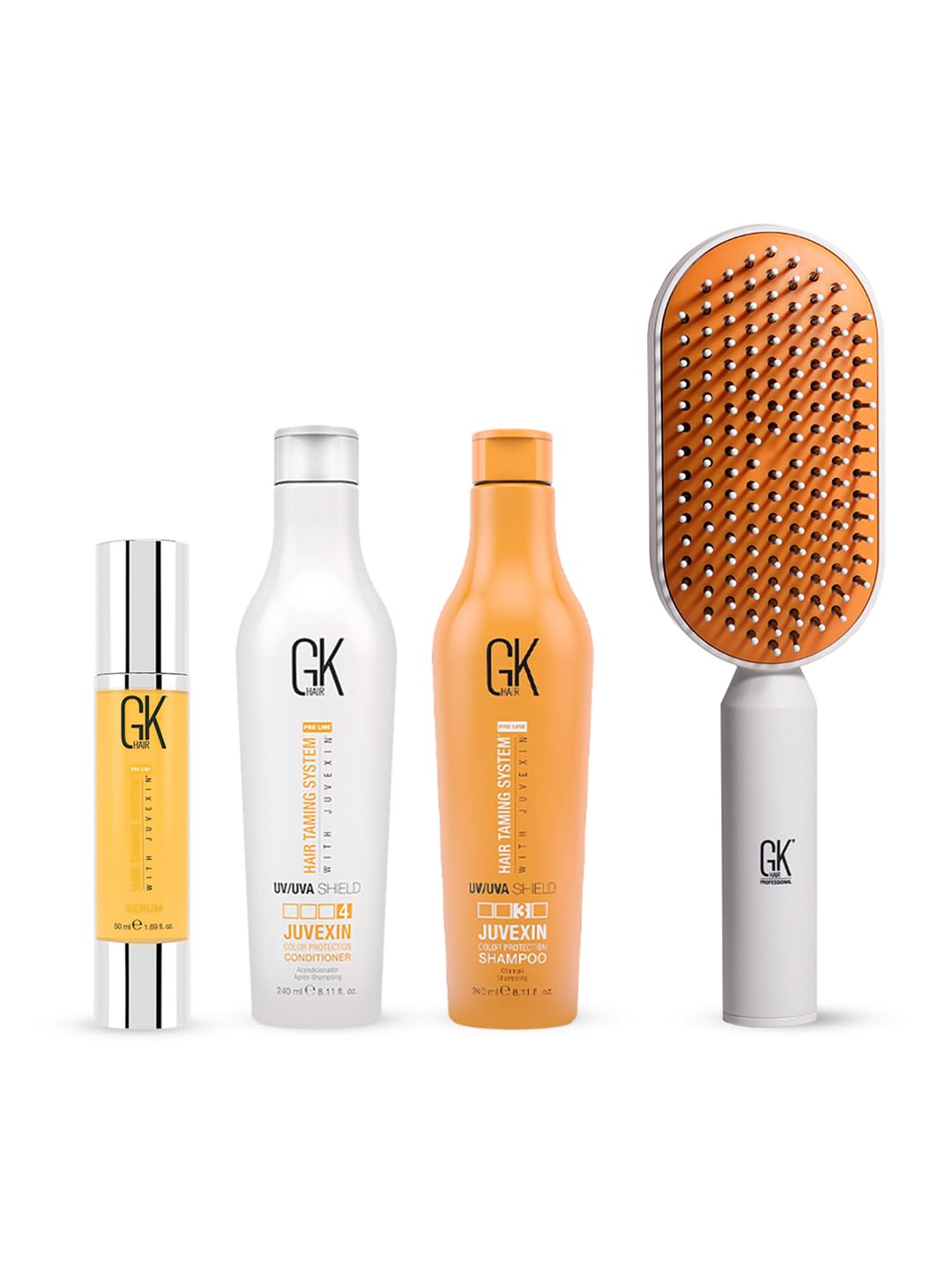 GK Hair Color Shield Duo 240ml + Argan Serum 50ml with GK Hair Professional Brush
