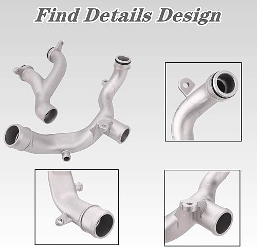 Miniatura 6 de Tubo cruzado de refrigerante de motor de aluminio para Land Rover LR4 2014-2016 y Jaguar XJ 2010-2019 Termostato Top Crossover Colector, números de