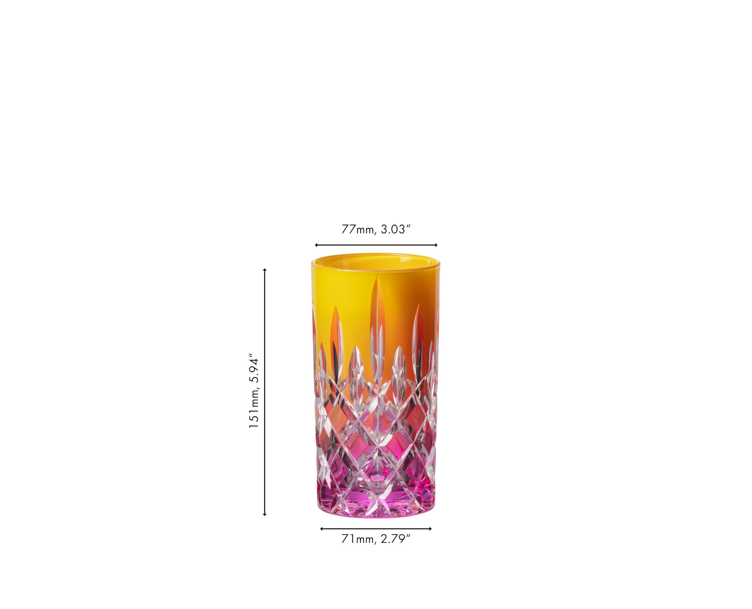 RIEDEL Laudon Highball Verre en cristal turquoise/jaune, emballage individuel, fabriqué à la machine