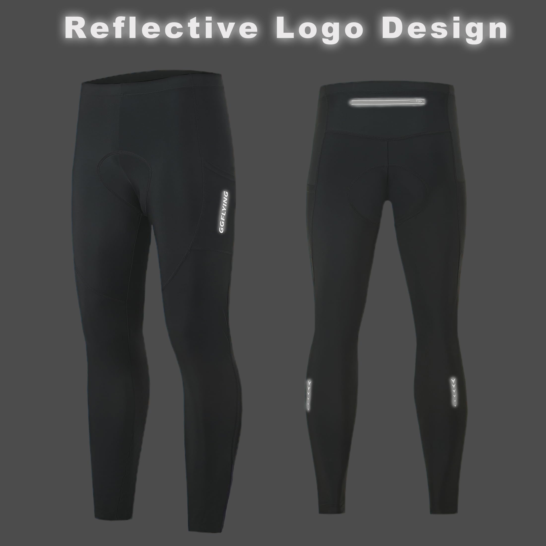 Fahrradhose Herren Lang Radhose Radlerhose 5D Gepolstert 3 Taschen