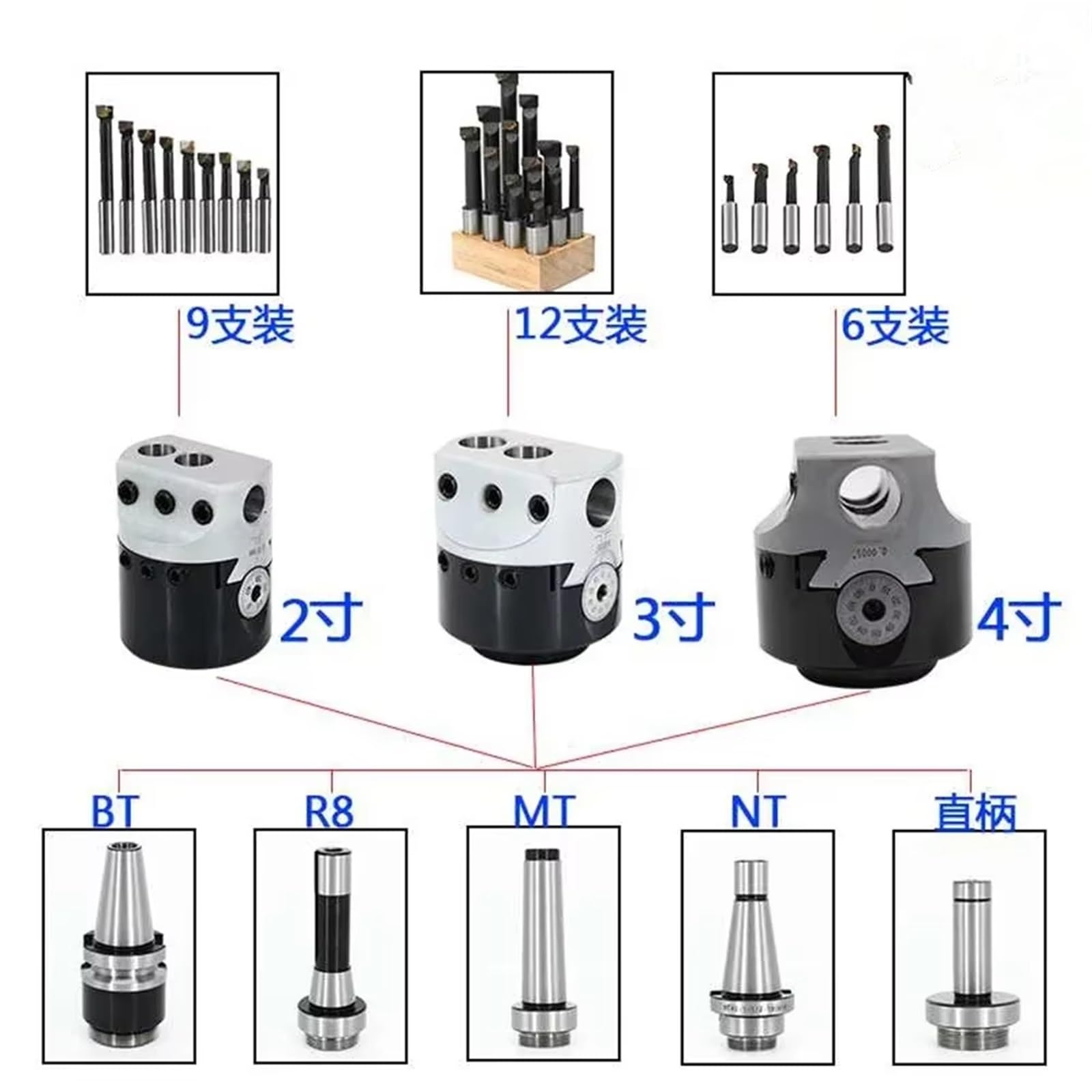 Jeu d'alésage F1 2 pouces 50/75/100 mm, tête d'alésage type F1 12/18/25 mm, porte-outil pour tour et fraiseuse, jeu de barres d'alésage(A,NT30 F1-18-75(3inch))