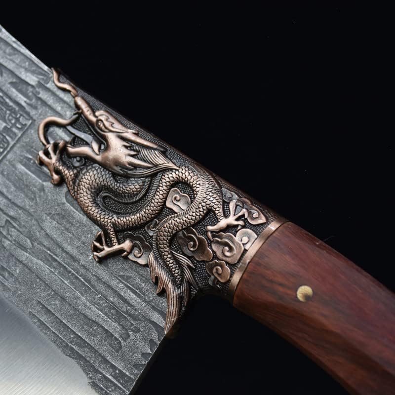 Meat Cleaver Knife, 8.5inch Hand Forged Meat Cleaver Sharp Blade Kitchen Knife China Longquan Kitchen Knife Kitchen Slicing Knife Cooking Tools Wooden Handle