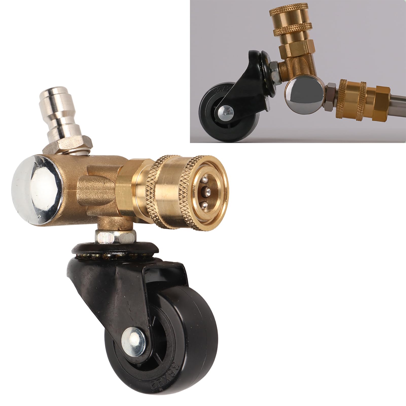 Undercarriage Cleaner Swivel Wheel Brass Adapter Joint Attachment for Road Household Restaurants Hotels