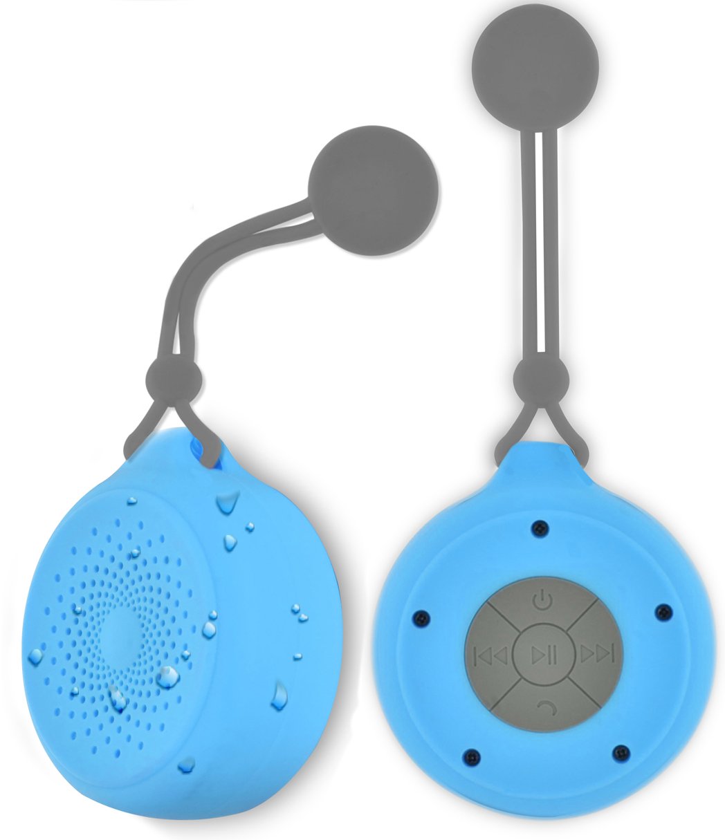 aduro aquasound bluetooth shower speaker with mic and controls